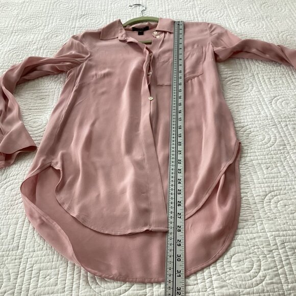 J. Crew Womens Pink 100% Silk Long Sleeve Button-Up Blouse Size 00 - Picture 7 of 10
